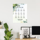 12 Tabel Greenery Eucalyptus FOTO Seating Chart Poster (Thuiskantoor)
