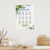 12 Tabel Greenery Eucalyptus FOTO Seating Chart Poster (Keuken)