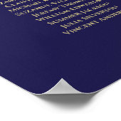 12 Tabel marineschool met blauwe bruiloft Poster (Hoek)