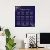 12 Tabel marineschool met blauwe bruiloft Poster (Thuiskantoor)