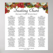 12 Tabel Rozen Wedding Seating Chart Poster (Voorkant)