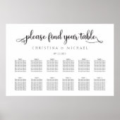 12 Tabellen Horizontaal schema gasten Poster (Voorkant)