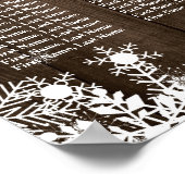 12 Tabellen Rustic Wood Winter Wedding Seating Cha Poster (Hoek)