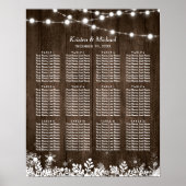12 Tabellen Rustic Wood Winter Wedding Seating Cha Poster (Voorkant)