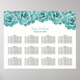 12 Tabellen Sluitend Floral Wedding Seating Chart Poster