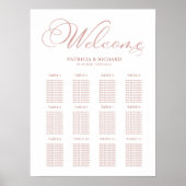 12 Tables Wedding Seating Plan Eenvoudig elegant Poster (Voorkant)
