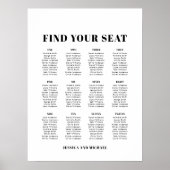 12 Tafel 120 Gasten Trouwstoelkaart Poster (Voorkant)