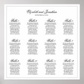 12 Tafel Eenvoudige & Elegante Trouwstoel Grafiek Poster (Voorkant)