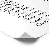 12 tafel Elegante eenvoudige bruiloft zitgrafiek Poster (Hoek)