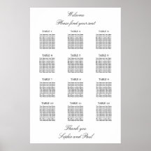 12 Tafel Elegante Minimalistische Zitplaatskaart