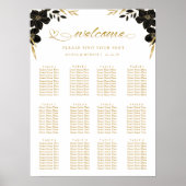 12 Tafel Elegante Witte Bruiloft Zitting Grafiek B Poster (Voorkant)