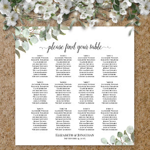12 Tafel Eucalyptus Groene Huwelijks Zitplaatskaar Poster