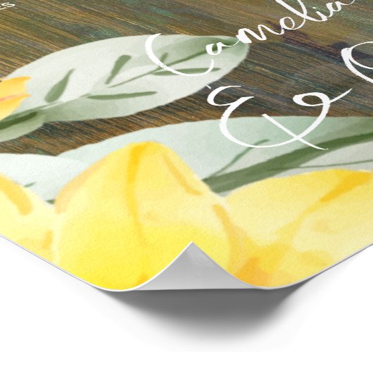 12 Tafel Landelijke Houten ZONNEBLOEMEN FOTO ZITTI Poster (Hoek)