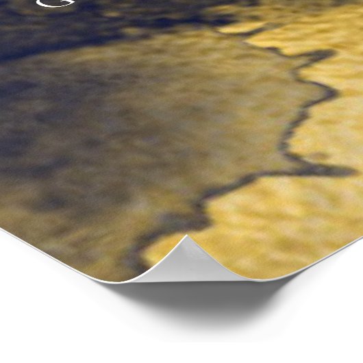 12 tafel marineblauw Abstract bruiloft zitgrafiek Poster (Hoek)