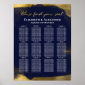 12 tafel marineblauw Abstract bruiloft zitgrafiek Poster (Voorkant)