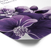 12 Tafel Paarse Bloemenbruiloft Zitkaarten Poster (Hoek)