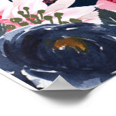 12 Tafel Stoelindeling Foto Welkom Burgundy Blauw Poster (Hoek)