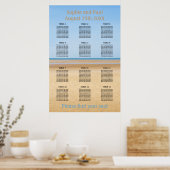 12 Tafel Strand Bruiloft Zitplaatsenkaart Poster (Keuken)