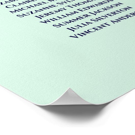 12 Tafel - Tafel - Groen en marinevrouw - Zetel Poster (Hoek)