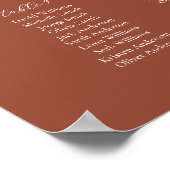 12 tafel terracotta bruiloft zitgrafiek poster (Hoek)