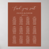 12 tafel terracotta bruiloft zitgrafiek poster (Voorkant)