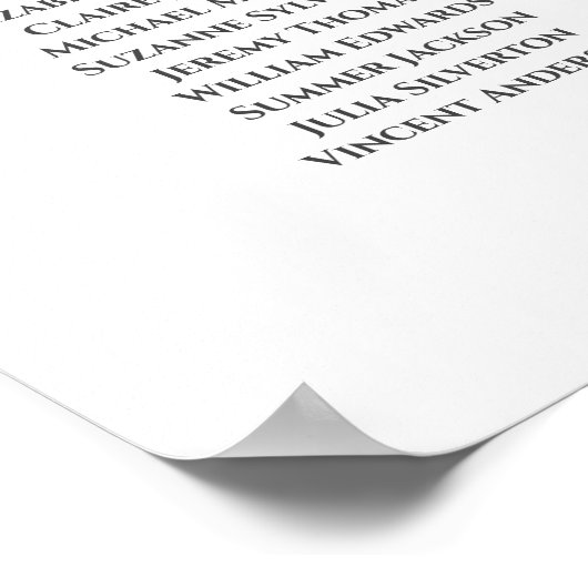 12 Tafel-witbruiloft-zitje Silver Frills Poster (Hoek)