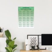 12 Tafel Zitting Grafiek Sjabloon Groene Glitter Poster (Thuiskantoor)