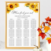 12 Tafel Zonnebloem Herfst Trouwstoel Grafiek Poster