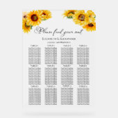 12 Tafel Zonnebloem Huwelijk Acryl Zitting Grafiek Acryl Bord (Voorkant)