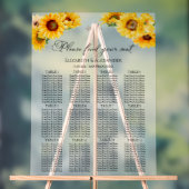 12 Tafel Zonnebloem Huwelijk Acryl Zitting Grafiek Acryl Bord (Neutraal)