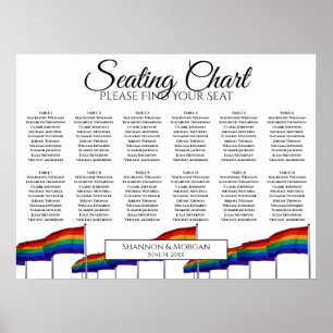 12 Tafelregenboogvlaggen Grafiek voor weddenschapp Poster