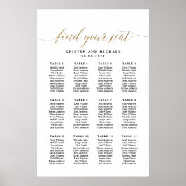 12 Tafels 120 Gasten Vind uw zitplaatskaart Poster