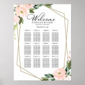 12 Tafels Blush Geometrisch Trouwstoelindeling Ove Poster (Voorkant)