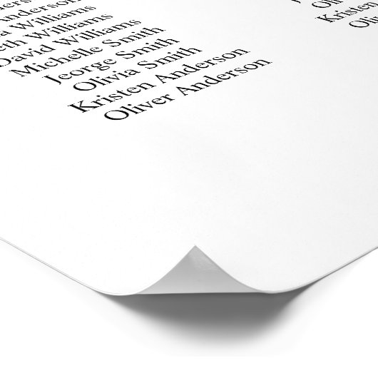 12 Tafels Classy Vind uw zitplaatskaart Poster (Hoek)