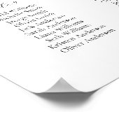 12 Tafels Eenvoudig Onze Favoriete Mensen Zittings Poster (Hoek)