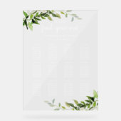 12 Tafels Groen Bruiloft Zitschema Acryl Bord (Voorkant)