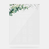 12 Tafels Groen Bruiloft Zitschema Acryl Bord (Voorkant)