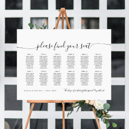 12 Tafels Modern Vind Je Plaats Zitplaats Chart Poster