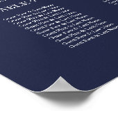 12 Tafels Navy Blauwe Trouwstoelen Plan Bord Poster (Hoek)