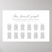 12 Tafels Ons Favoriete Personen Zitplaatsindeling Poster (Voorkant)