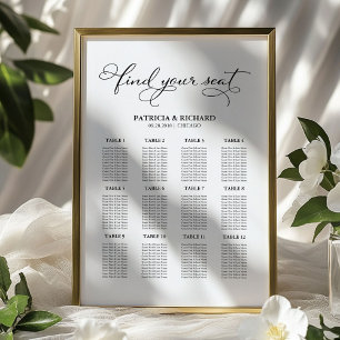 12 Tafels Trouwstoelindeling Plan Bord Elegant Poster
