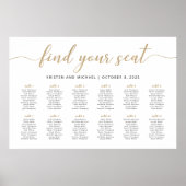 12 Tafels Vind Je Plaats Zitplaats Chart Plan Poster (Voorkant)