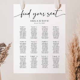 12 Tafels Vind Je Plaats Zitplaatsenkaart Poster