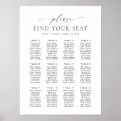 12 Tafels Vind uw Zitplaatskaart Poster (Voorkant)
