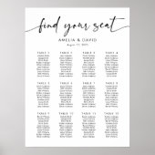 12 tafels Vind uw zitplaatskaart Poster (Voorkant)