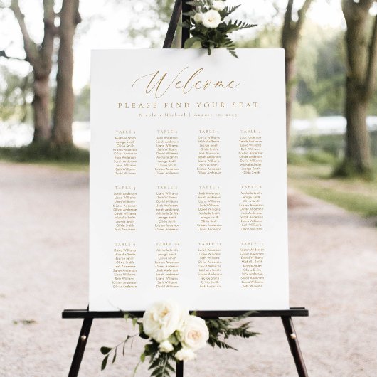 12 Tafels Welkom Zitplaats Chart Poster