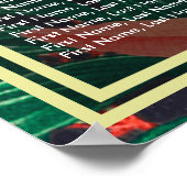 12 Tafels Zitkaart Tropisch Bloemen Goud Lijst Poster (Hoek)