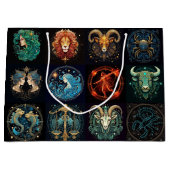 12 Tekenen van de Zodiac Mooie Verjaardag Groot Cadeauzakje (Voorkant)
