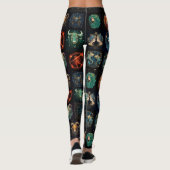 12 Tekens van de Zodiac Custom Black Hoge kwalitei Leggings (Achterkant)