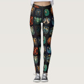 12 Tekens van de Zodiac Custom Black Hoge kwalitei Leggings (Voorkant)